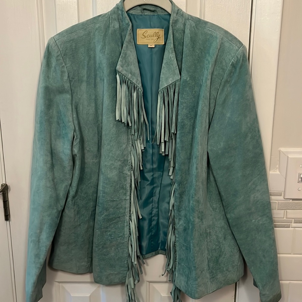 Scully western wear ladies suede leather jacket fringe